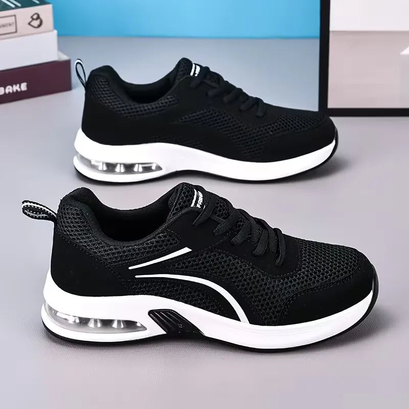 Women’s Air-Cushion Mesh Lace-Up Walking Sneakers