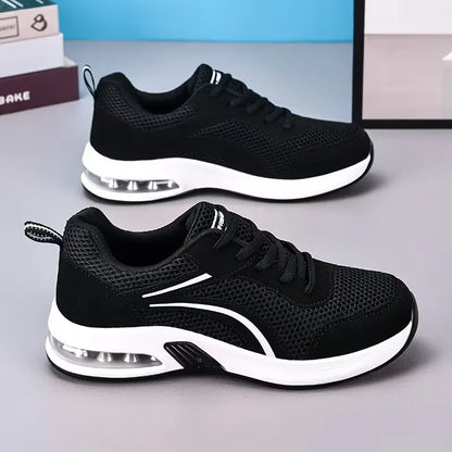 Women’s Air-Cushion Mesh Lace-Up Walking Sneakers