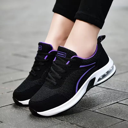 Women’s Air-Cushion Mesh Lace-Up Walking Sneakers