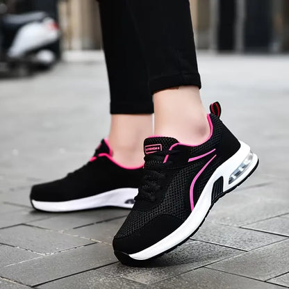 Women’s Air-Cushion Mesh Lace-Up Walking Sneakers