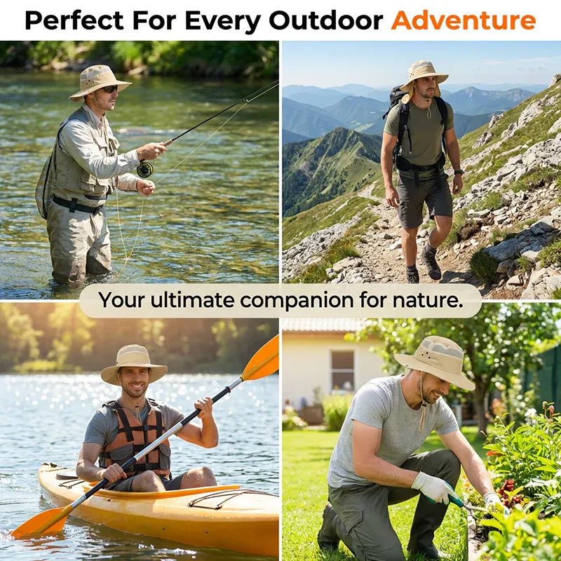 Adjustable Sun Protection Hat with Face Cover Flap