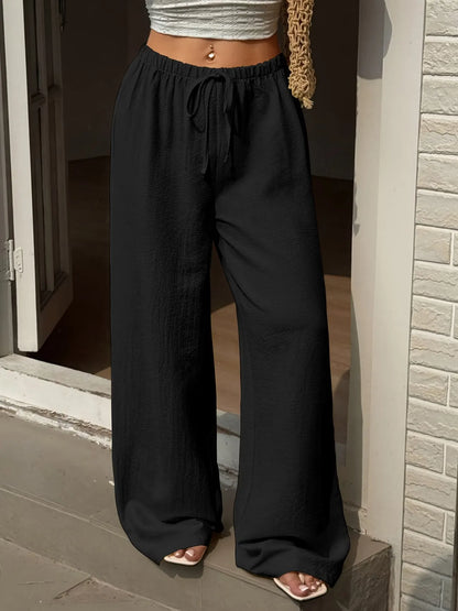 Women's Drawstring Wide-Leg Lounge Pants