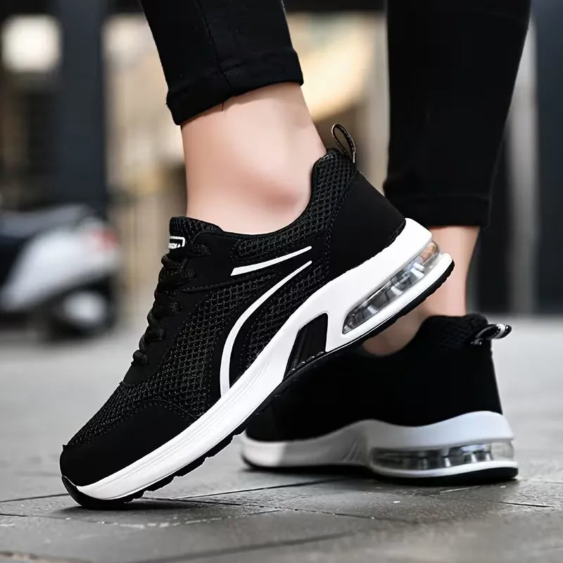 Women’s Air-Cushion Mesh Lace-Up Walking Sneakers