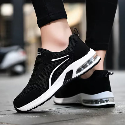 Women’s Air-Cushion Mesh Lace-Up Walking Sneakers