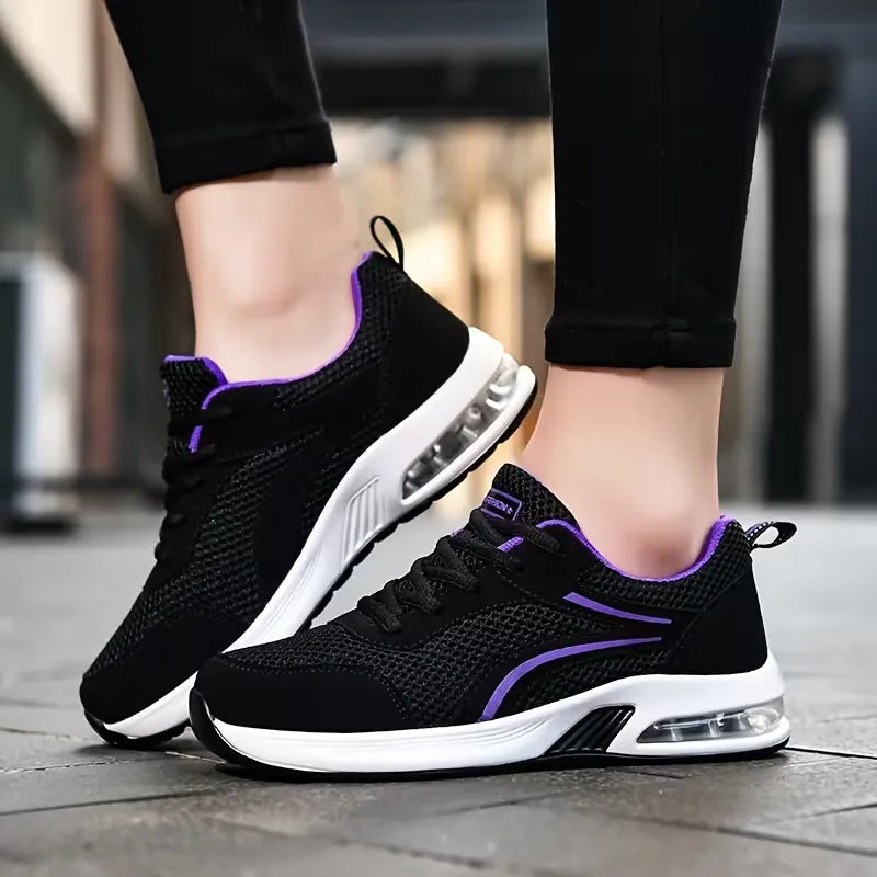 Women’s Air-Cushion Mesh Lace-Up Walking Sneakers
