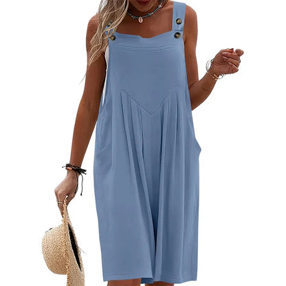 Women’s Sleeveless Wide-Leg Pocket Jumpsuit