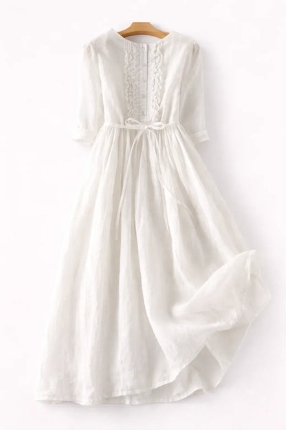 Women’s Ruffle Front Tie-Waist Maxi Dress