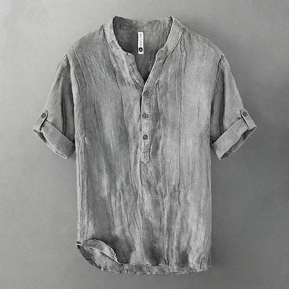 Men’s Rolled-Sleeve Henley Shirt