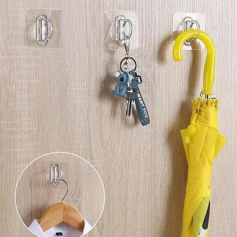 Clear Adhesive Wall Hooks