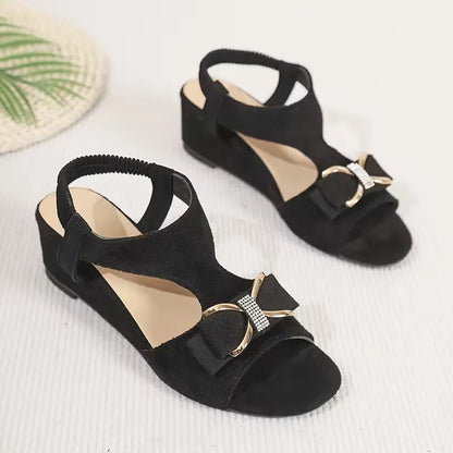 Women’s Bow-Accent Slingback Wedge Sandals