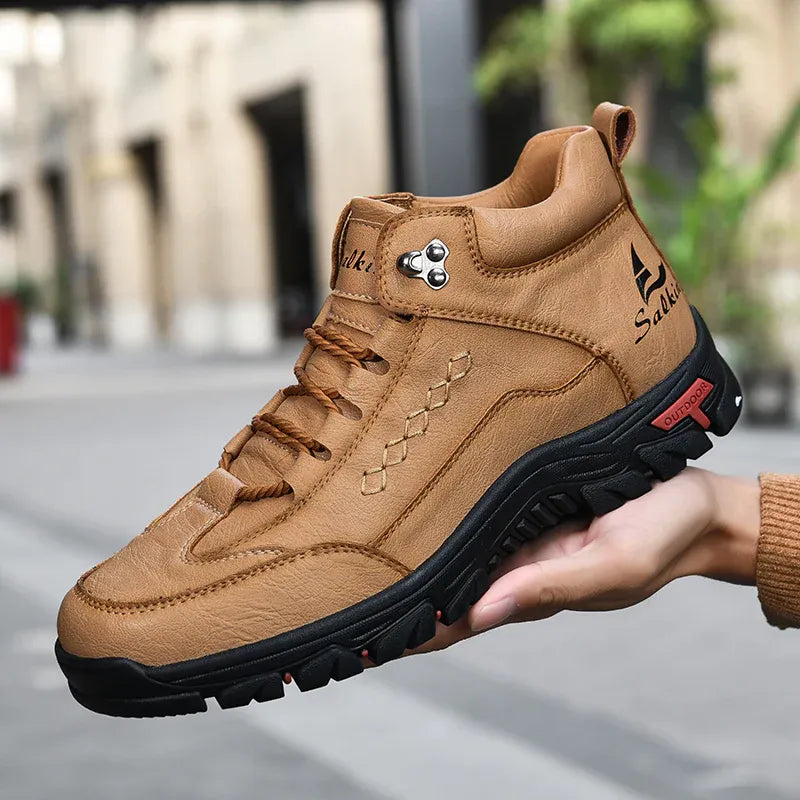 Men’s Rugged Lace-Up Comfort Walking Shoes