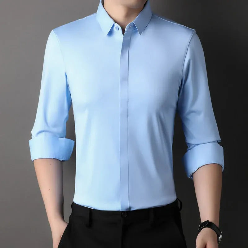 Men’s Stretch Wrinkle-Free Slim Fit Dress Shirt