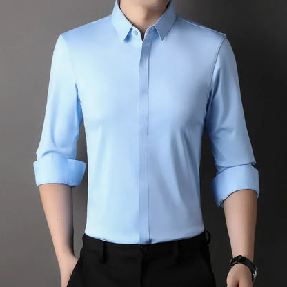Men’s Stretch Wrinkle-Free Slim Fit Dress Shirt
