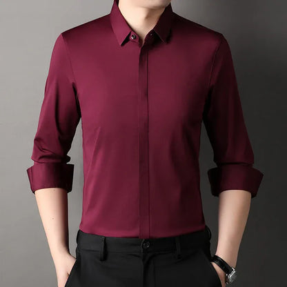Men’s Stretch Wrinkle-Free Slim Fit Dress Shirt