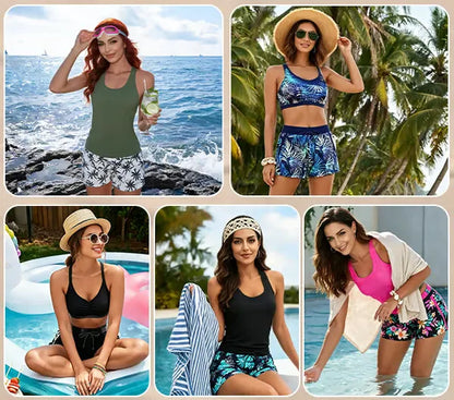 Women's Three-Piece Tankini Swim Set