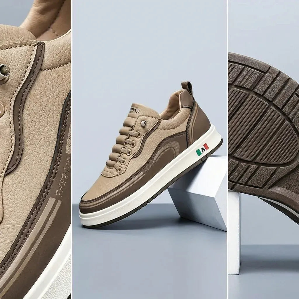 Men’s Leather-Look Casual Sneakers