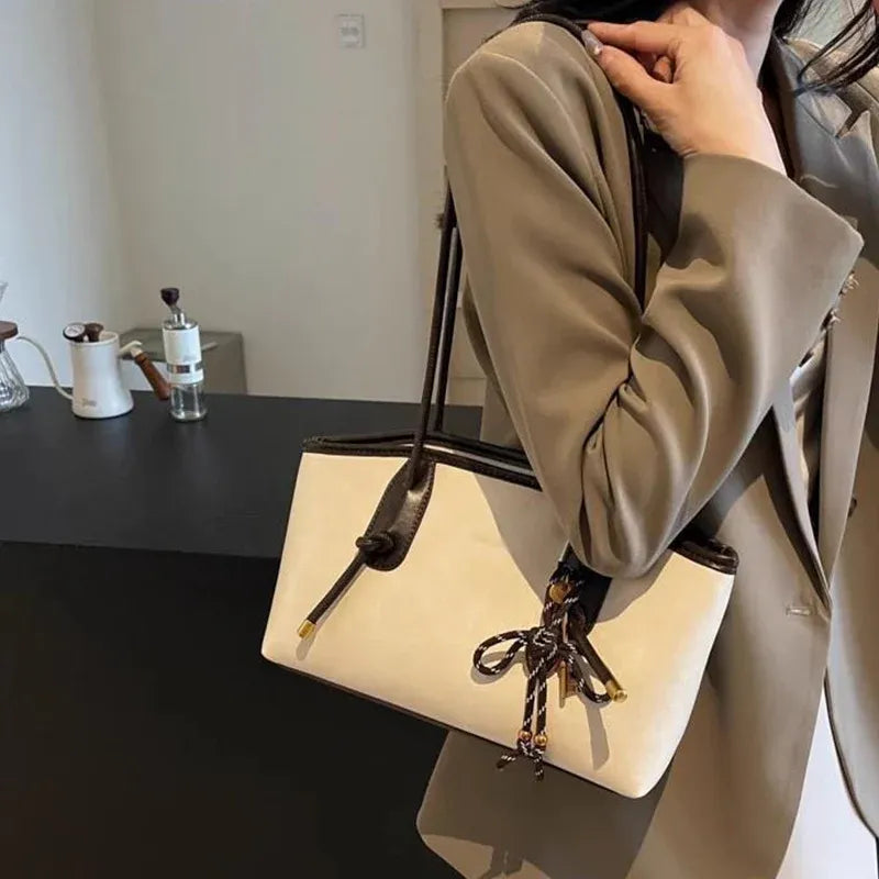 Women’s Vintage-Style Faux Leather Shoulder Tote Bag