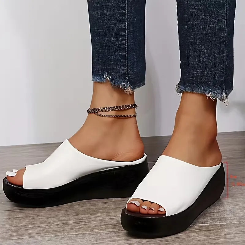 Women’s Open-Toe Wedge Mule Sandals