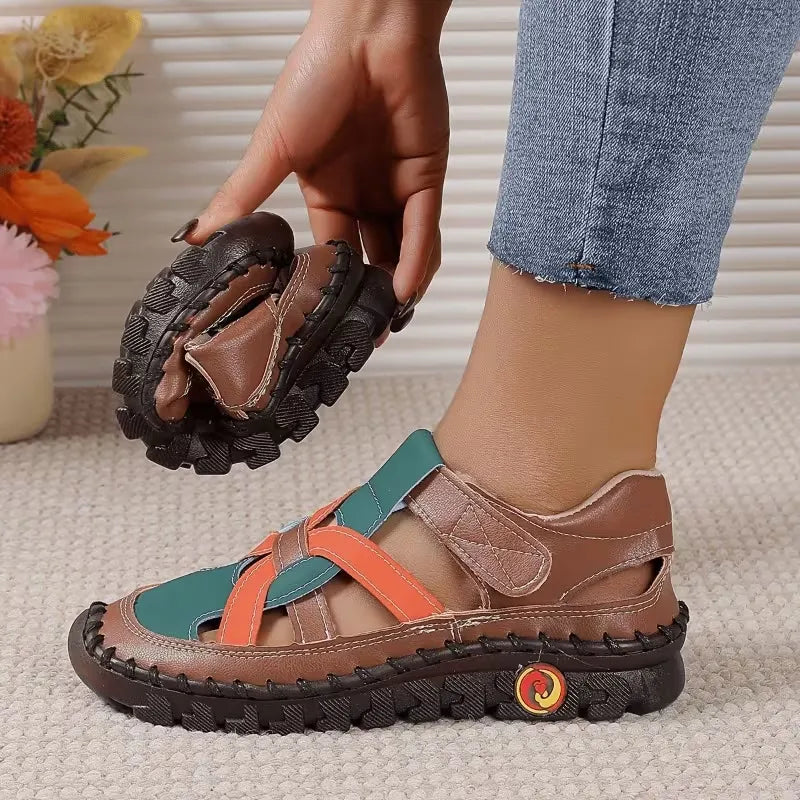Women’s Colorblock Cutout Hook-and-Loop Comfort Shoes