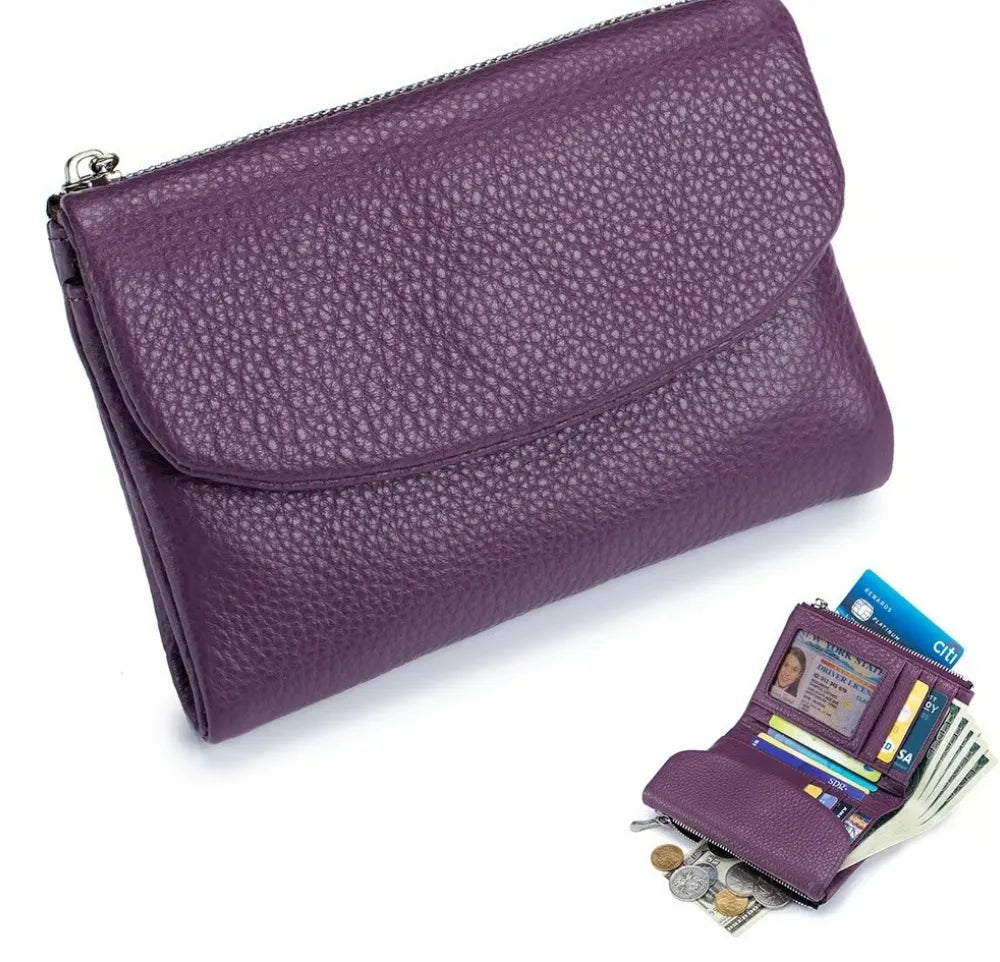 Unisex Pebble Leather-Look RFID Wallet