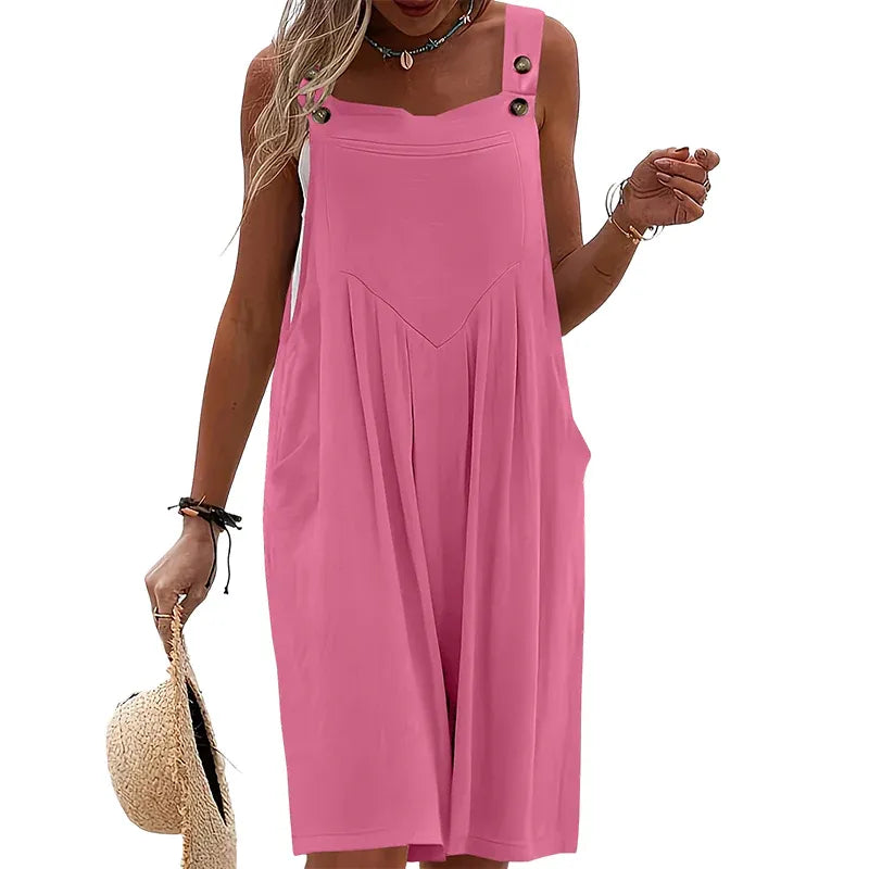 Women’s Sleeveless Wide-Leg Pocket Jumpsuit