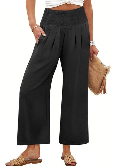 Women’s Smocked Waist Wide-Leg Pants
