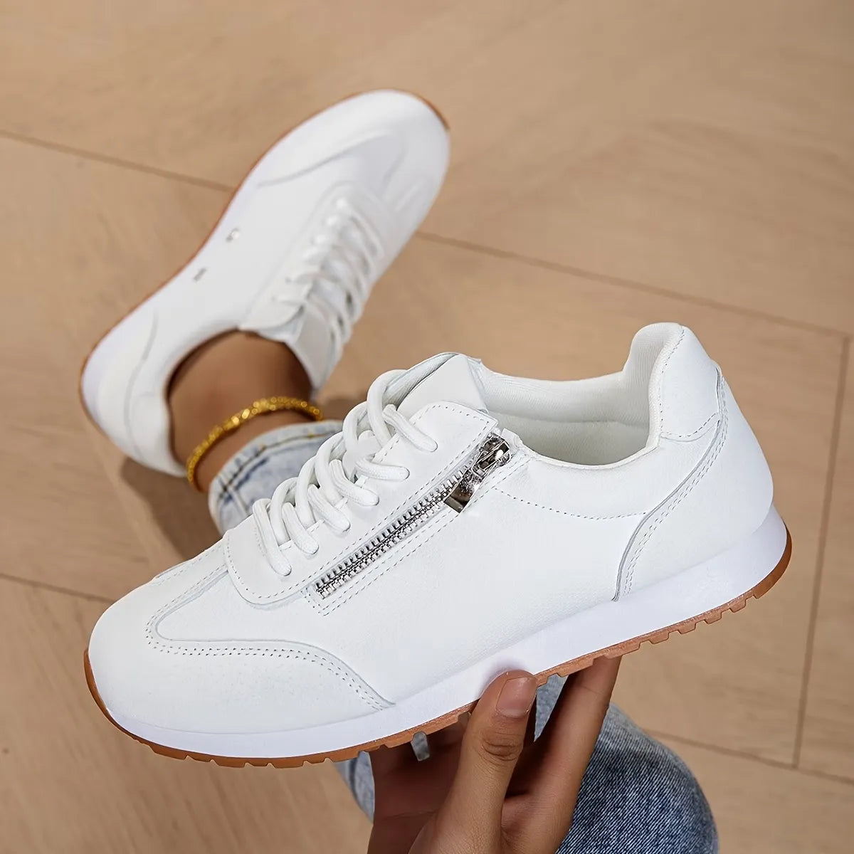 Women’s Lace-Up Side-Zip Casual Sneakers