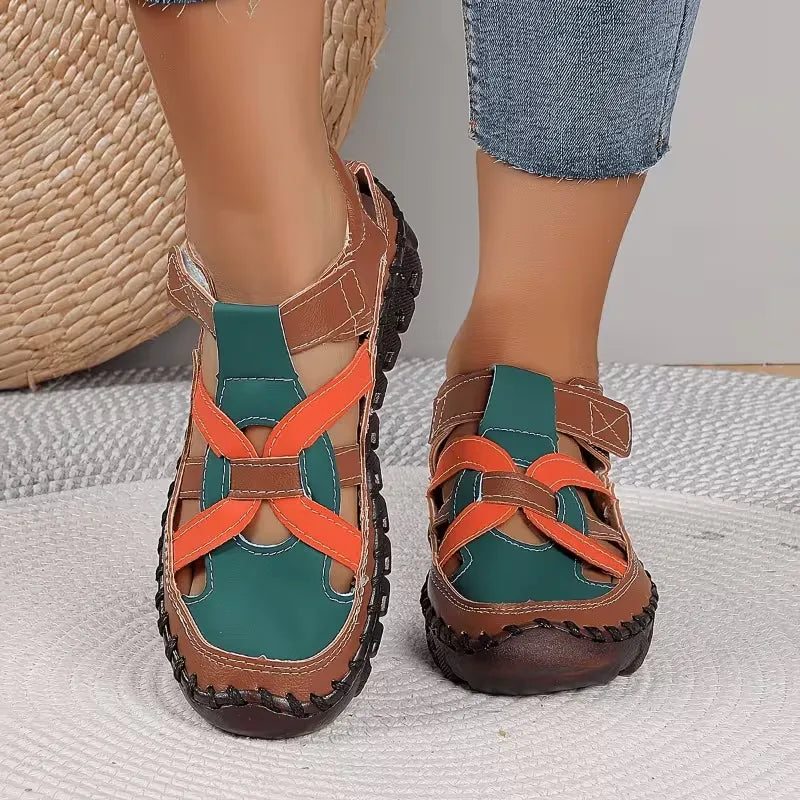Women’s Colorblock Cutout Hook-and-Loop Comfort Shoes
