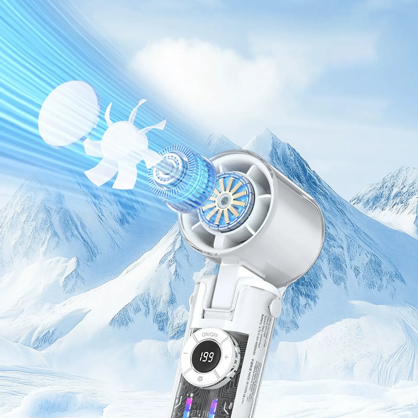 Portable Bladeless Handheld Fan with Digital Display