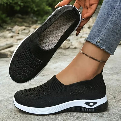 Women’s Breathable Knit Slip-On Walking Sneakers