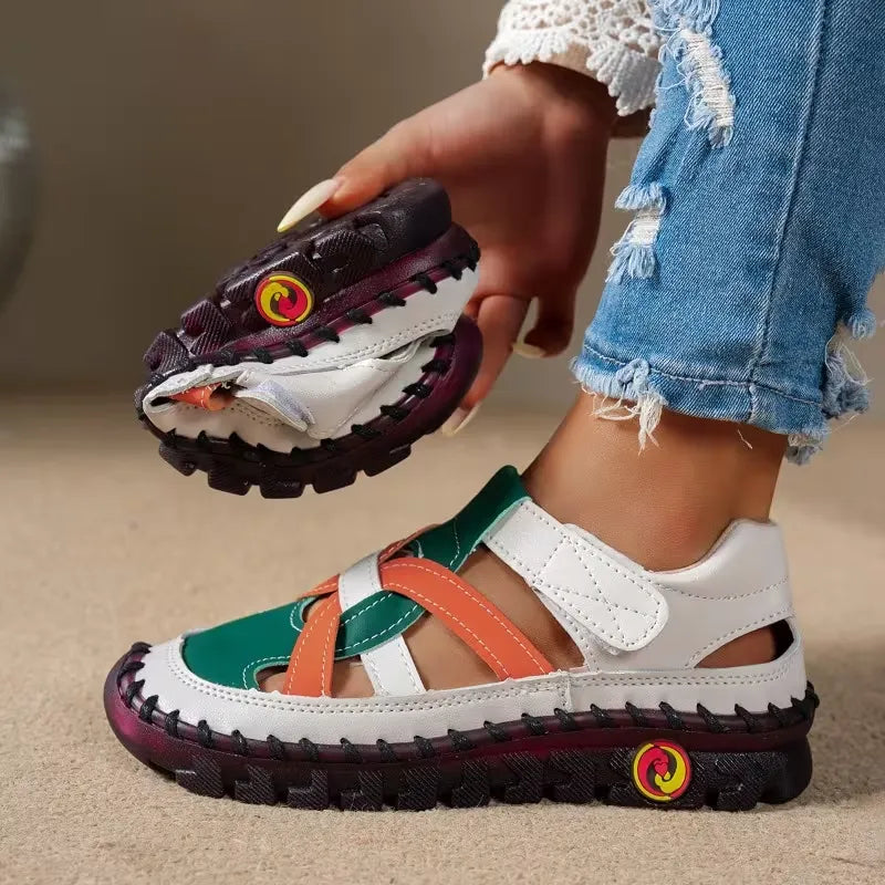 Women’s Colorblock Cutout Hook-and-Loop Comfort Shoes