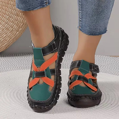 Women’s Colorblock Cutout Hook-and-Loop Comfort Shoes