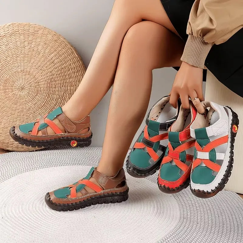 Women’s Colorblock Cutout Hook-and-Loop Comfort Shoes