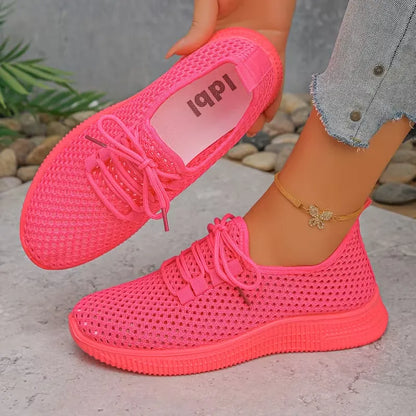 Women’s Breathable Mesh Lace-Up Walking Sneakers