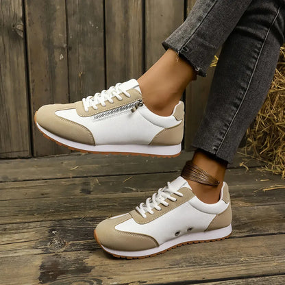 Lightweight Casual Zip Lace Sneakers