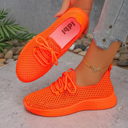 Women’s Breathable Mesh Lace-Up Walking Sneakers