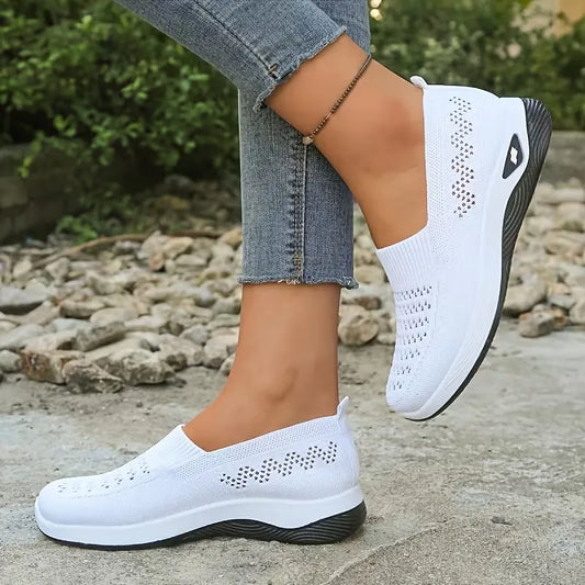 Women’s Breathable Knit Slip-On Walking Sneakers