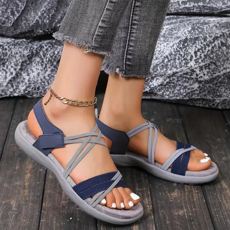 Women’s Crisscross Strap Hook-and-Loop Comfort Sandals
