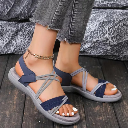 Women’s Crisscross Strap Hook-and-Loop Comfort Sandals