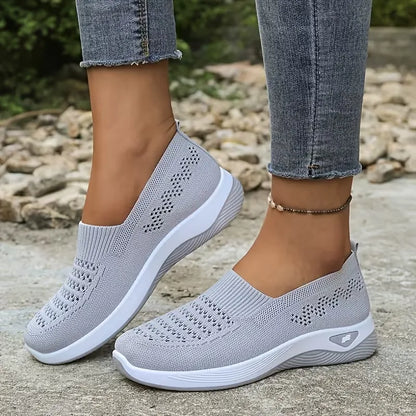 Women’s Breathable Knit Slip-On Walking Sneakers