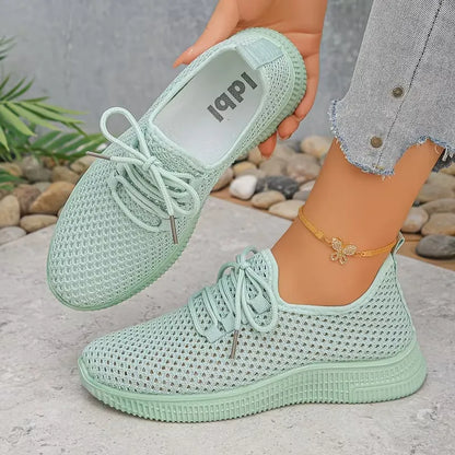 Women’s Breathable Mesh Lace-Up Walking Sneakers
