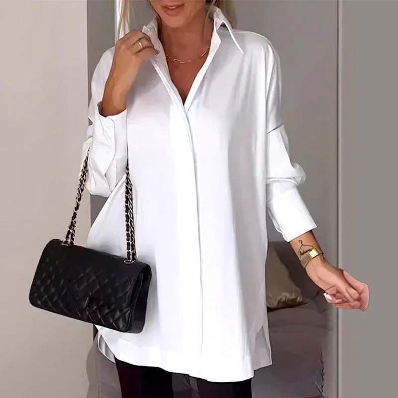 Women’s Oversized Button-Up Long Shirt