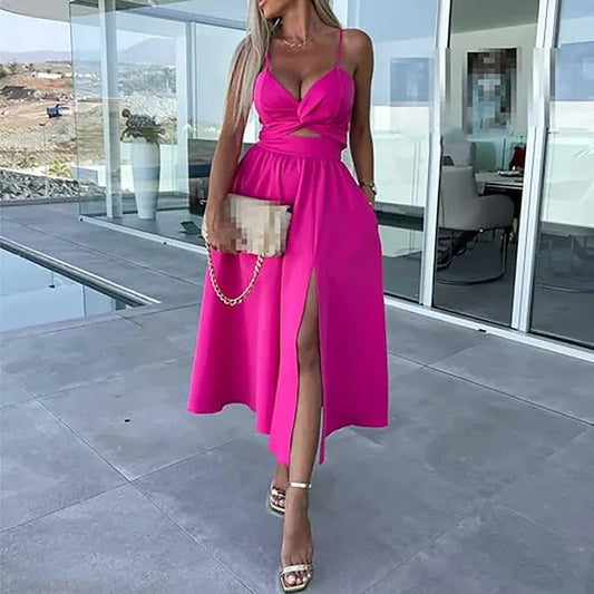 Women’s Cutout Slit Midi Dress