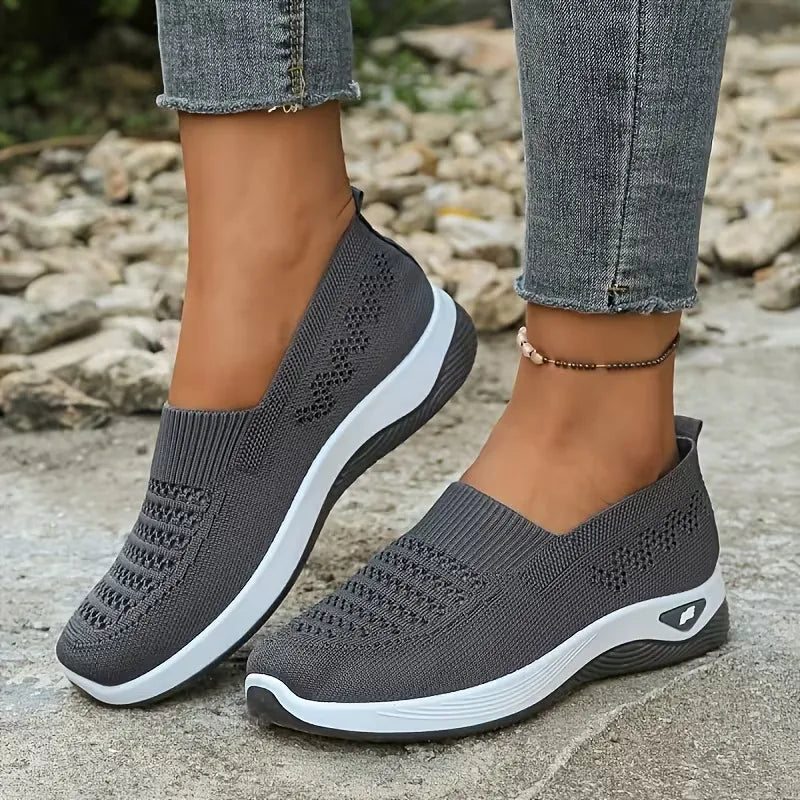 Women’s Breathable Knit Slip-On Walking Sneakers