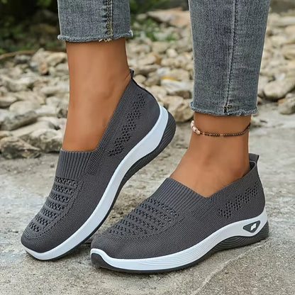 Women’s Breathable Knit Slip-On Walking Sneakers