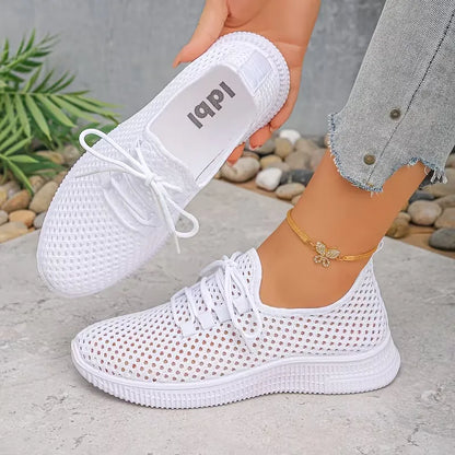 Women’s Breathable Mesh Lace-Up Walking Sneakers