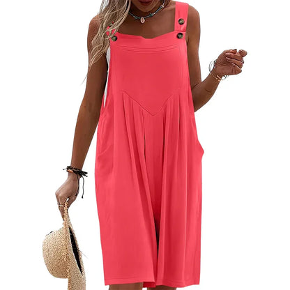Women’s Sleeveless Wide-Leg Pocket Jumpsuit
