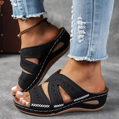 Women’s Cutout Wedge Slide Sandals