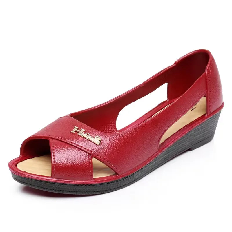 Women’s Peep-Toe Comfort Wedge Flats
