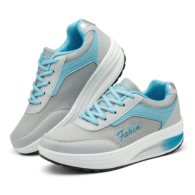 Women's Knit Lace-Up Walking Sneakers